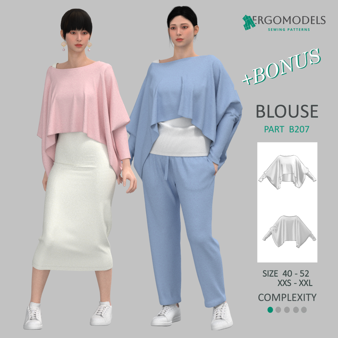 Blouse B207 Size (40/XXS-54/XXL)