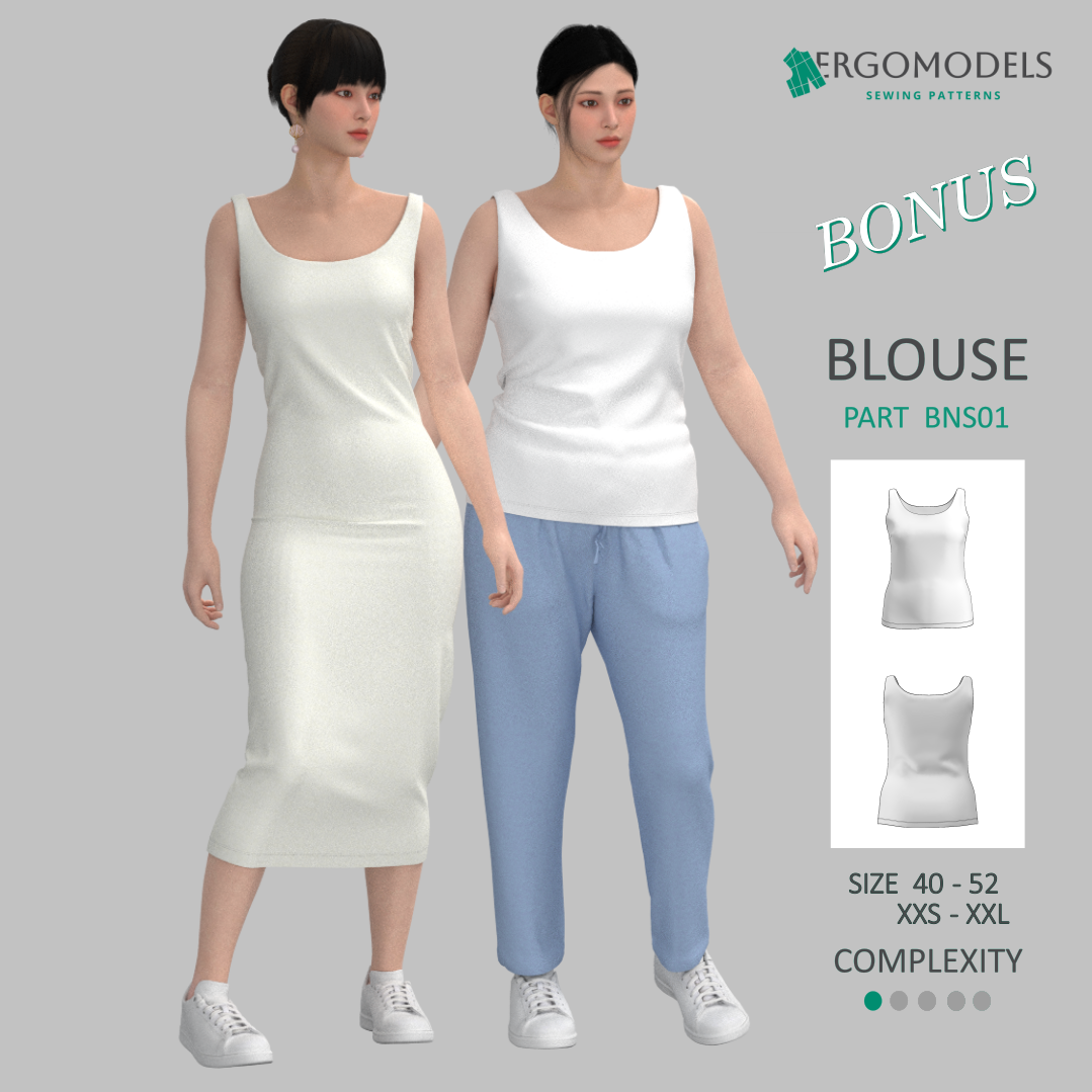 Blouse B207 Size (40/XXS-54/XXL)