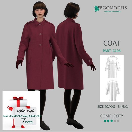 Coat C106 Size (40/XXS-54/3XL)