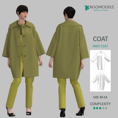 Coat C107 Size (40XXS-42/XS-52/XXL-543XL)